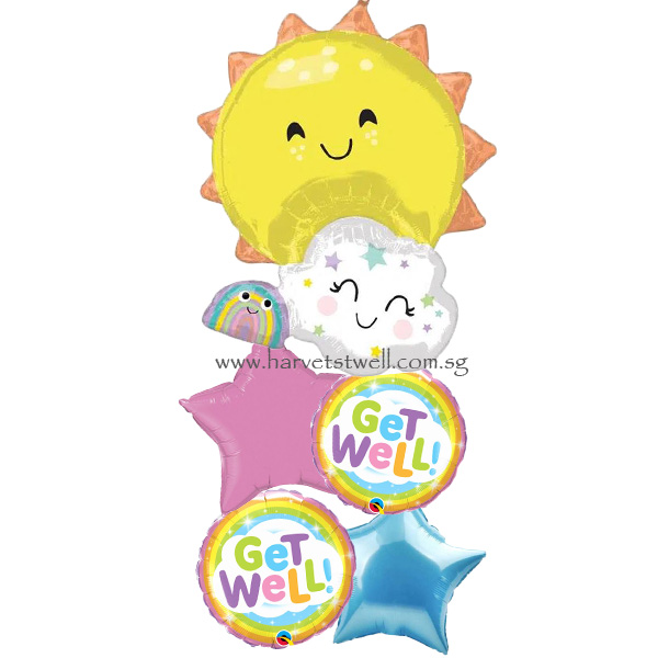 Rainbow Sun and Cloud Family Balloon Package